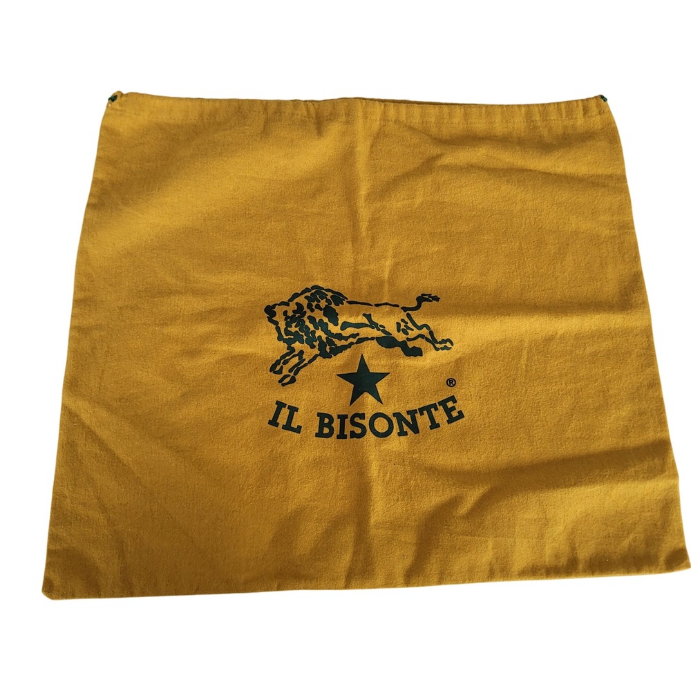 Il Bisonte Mustard Yellow Cotton‎ Flannel Drawstring Dust Bag Logo 19x17